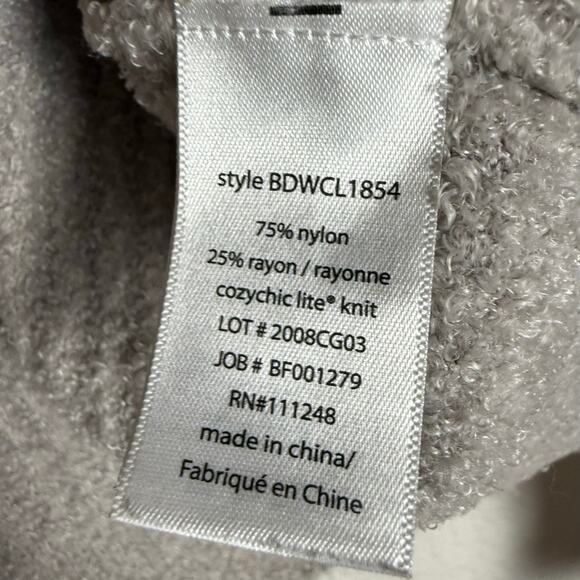 Barefoot Dreams CozyChic Lite V-Neck Light Gray Button Front Cardigan Sweater S - Picture 6 of 6